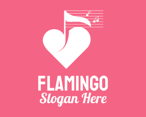 Romance - Heart Music Composer logo design