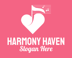 Composer - Heart Music Composer logo design