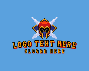 Clan - Warrior Helmet Smoke logo design