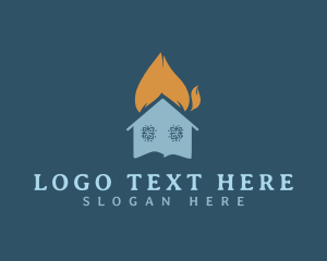 Snowflake - Snowflake Heating House logo design