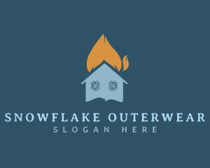 Snowflake Heating House logo design