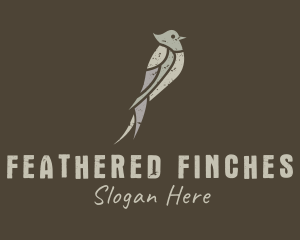 Grunge Cockatiel Bird logo design