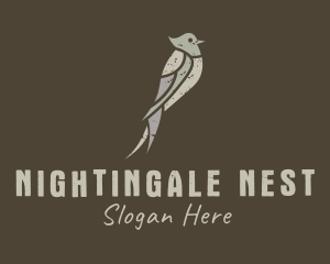 Nightingale - Grunge Cockatiel Bird logo design