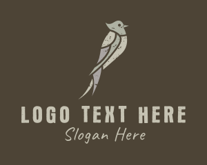 Textured - Grunge Cockatiel Bird logo design
