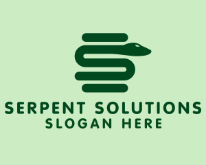 Green Snake Letter S  logo design