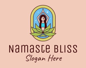 Namaste - Lotus Yoga Instructor logo design