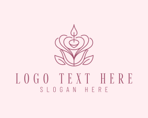 Flower - Flower Rose Candle logo design