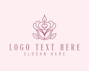 Interior Designer - Flower Rose Candle logo design