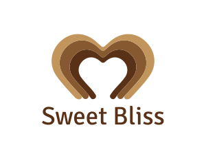 Toffee - Brown Heart logo design