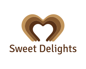 Fudge - Brown Heart logo design