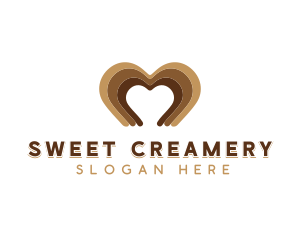 Heart Chocolate Dessert logo design