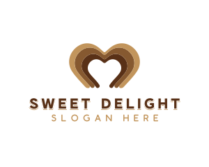 Heart Chocolate Dessert logo design