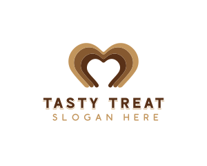 Heart Chocolate Dessert logo design