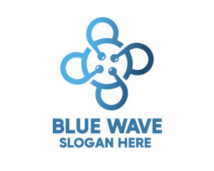 Tech Blue Flower logo design