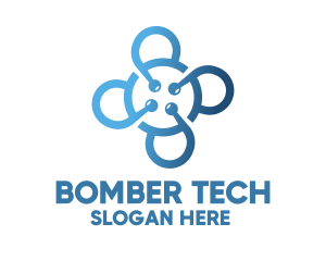 Tech Blue Flower logo design