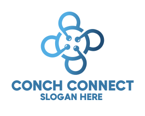 Tech Blue Flower logo design