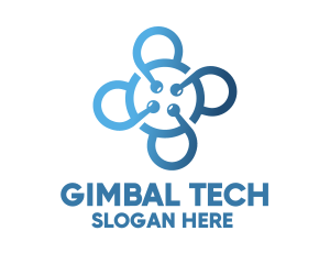 Tech Blue Flower logo design