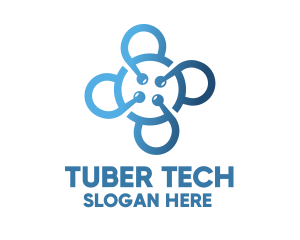Tech Blue Flower logo design