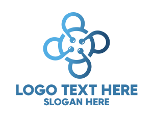 Tech Blue Flower Logo