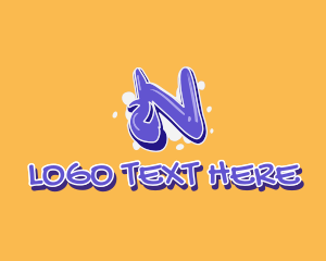 Artist - Blockbuster Graffiti Letter N logo design