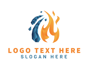 Cold - Fire & Ice Temperature logo design