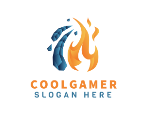 Flame - Fire & Ice Temperature logo design