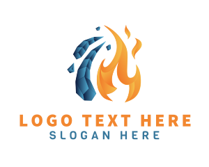 Temperature - Fire & Ice Temperature logo design