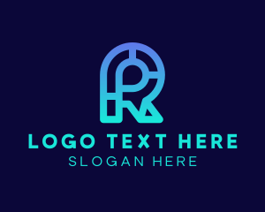 App - Cyber Application Letter R logo design
