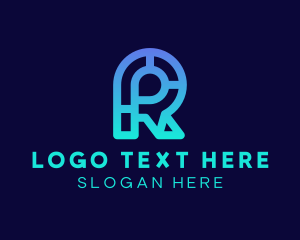 Internet - Cyber Application Letter R logo design