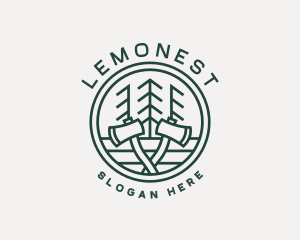 Lumberjack Forest Axe Logo