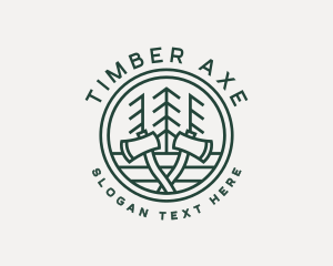 Lumberjack Forest Axe logo design