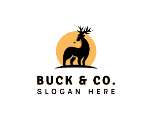 Buck - Wild Elk Sun logo design