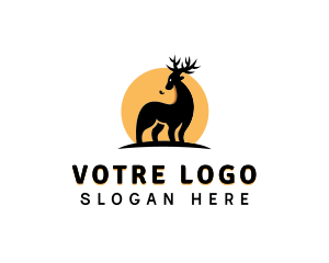 Stag - Wild Elk Sun logo design