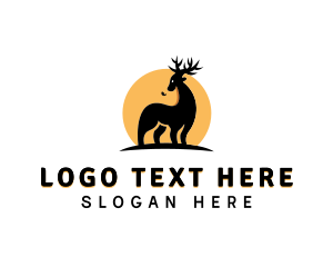 Stag - Wild Elk Sun logo design