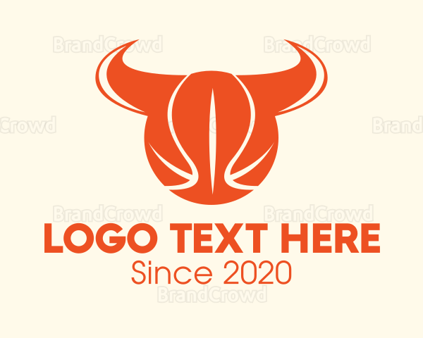 Orange Basketball Horns Logo