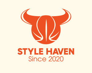 Basketball Court - Orange Basketball Horns logo design