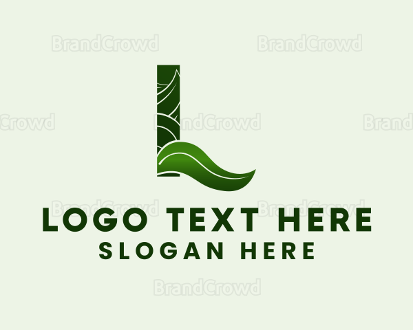 Organic Leaf Letter L Logo