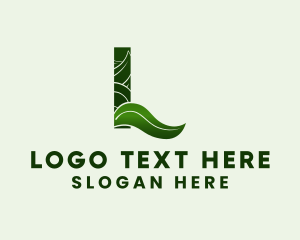 Botanical - Organic Leaf Letter L logo design