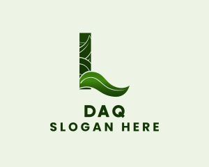 Organic Leaf Letter L logo design