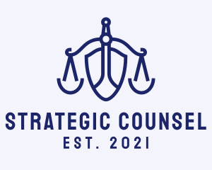 Counsel - Justice Scale Shield logo design