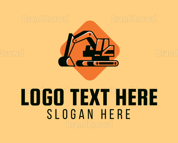 Construction Excavator Machine Logo