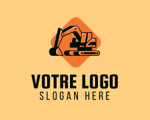 Construction Excavator Machine  logo design