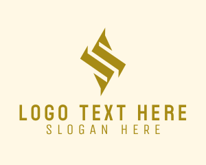 Letter Lp - Geometric Gold Letter S logo design