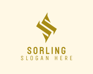 Geometric Gold Letter S  logo design