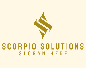 Geometric Gold Letter S  logo design