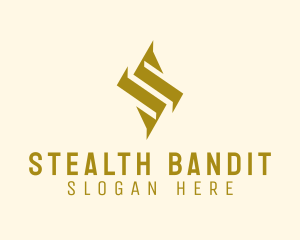 Geometric Gold Letter S  logo design