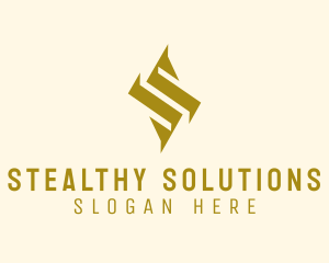 Geometric Gold Letter S  logo design