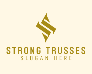 Geometric Gold Letter S  logo design