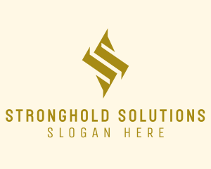 Geometric Gold Letter S  logo design