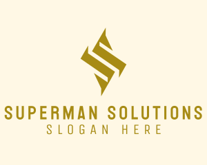 Geometric Gold Letter S  logo design